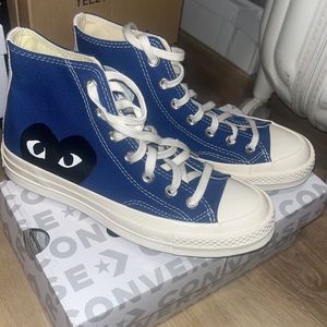 Converse Play “COMME des garcons” blue high top sneakers